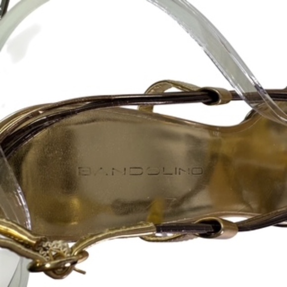 Bandolino Davincius Strappy 3 inch Brown and Gold Sandal Size 8M - Picture 4 of 6